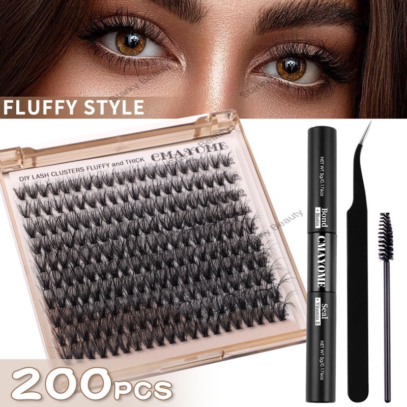 D Curly DIY Single Cluster Hair Large Capacity 30D+100D Curling Thick Mixed False Eyelash Batch