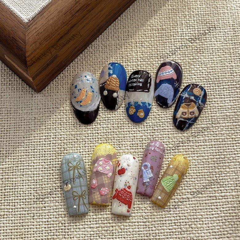 Winter Nail Stickers Christmas Tree Snowflake Deer Love Flower Wreath Nail Decoration