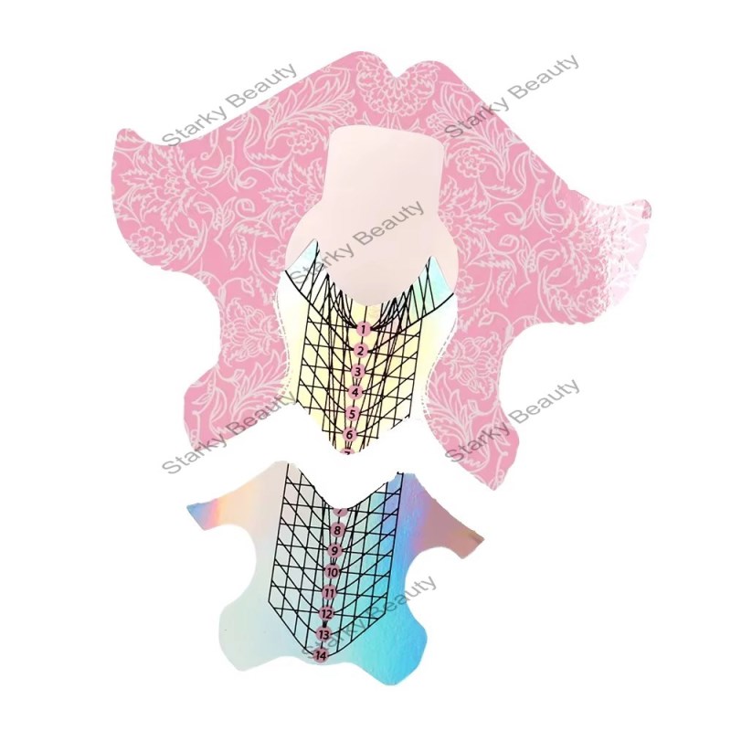 300pcs Builder Gel Nail Form Tips Acrylic UV Gel Extended Nail Extension Forms Paper