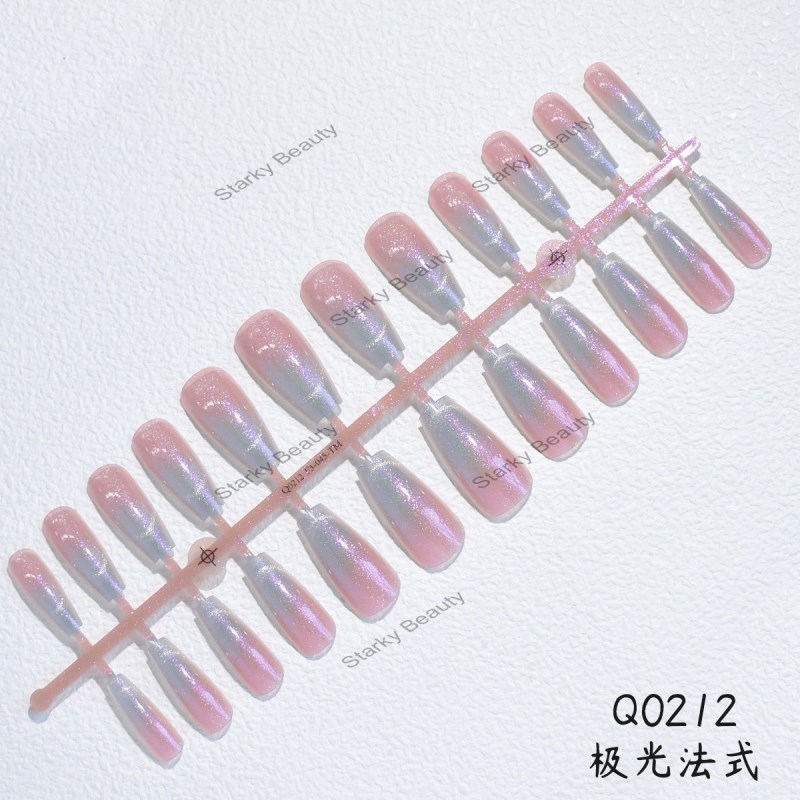 Aurora French Wearing Armor Dyeing Gradual Faint Smile Cat Eye Fake Nail Finished Nail Piece