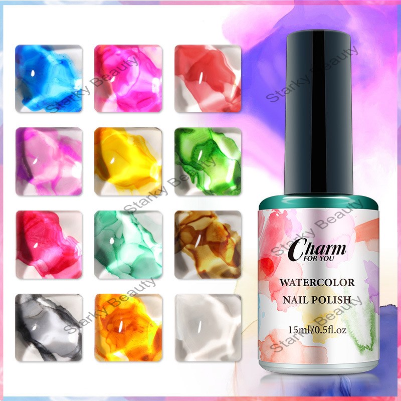 Japanese Color Bloom  Painting Dyeing Liquid Nail Ink Marble Dyeing Liquid