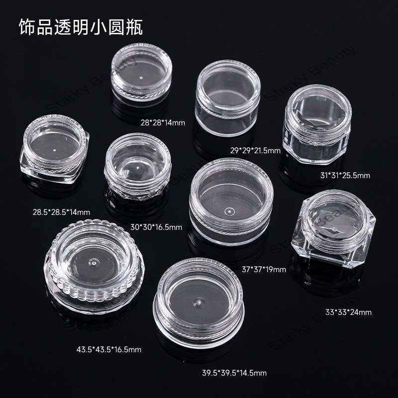 Nail Tool Jewelry Storage Box Transparent Round Square Jewelry Round Box