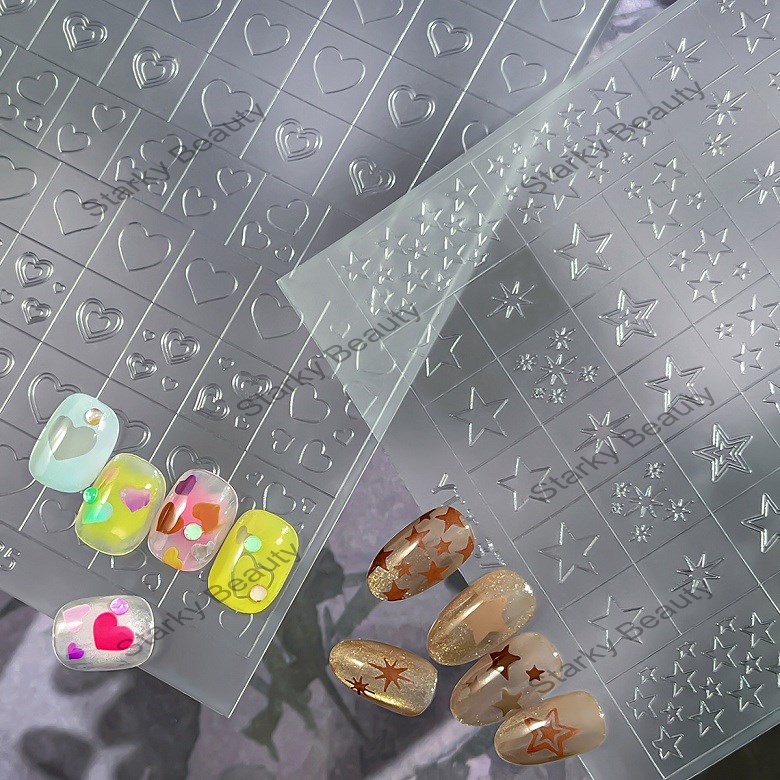 Nail Stickers Transparent Spray Paint Nail Stickers Dual purpose Stickers