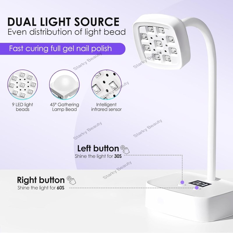 Wireless Nail Lamp LED UV Nail Dryer Rechargeable Auto Sensing Touch Control Fast Drying Nail Light