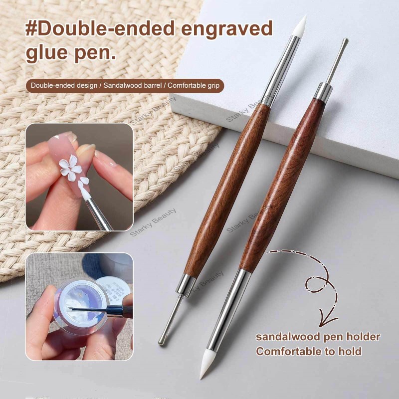 2024 Double Head Nail Pen Carving Pen Multi functional Silicone Pen Japanese Mix Gel Pen