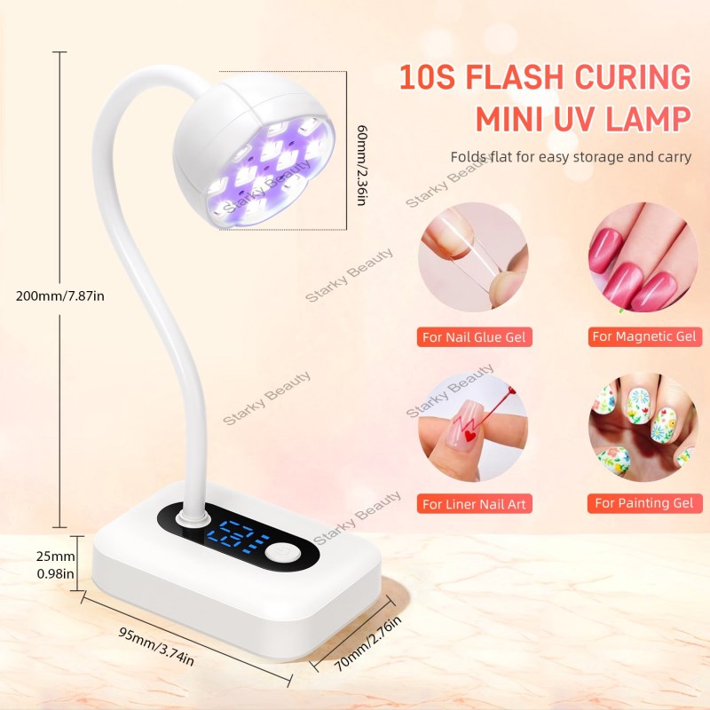 Touch screen intelligent induction desktop nail lamp with 360 degree adjustable UV curing