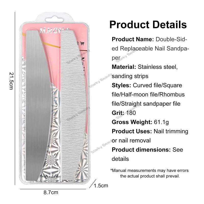 Removable SandPaper With Stainless Steel Handle Metal Sanding Files Set