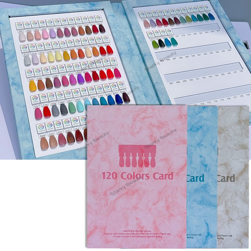 120/180 Color Magnetic Nail Color Display Book Nail Art Palette Press-on Nail Polish Adhesive Displa