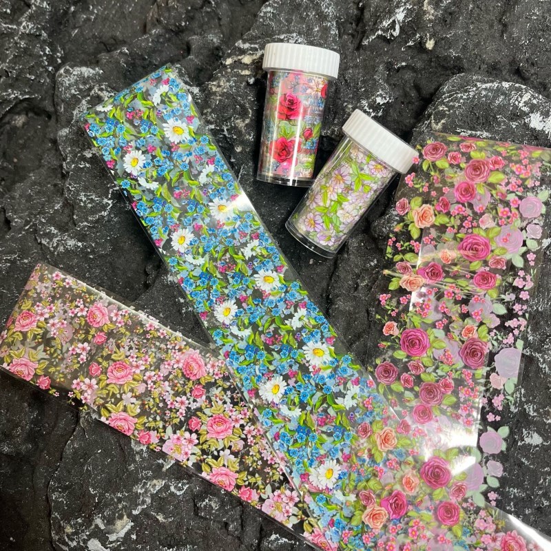 Nail Flower Series Bottled Starry Sky Transfer Paper Stickers