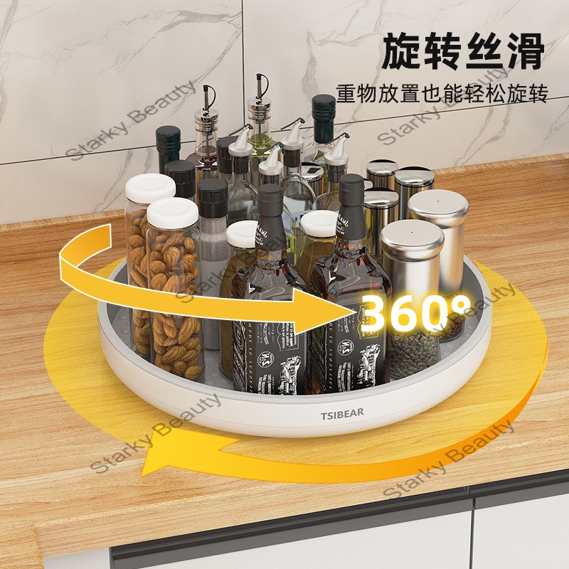 Kitchen multifunctional rotating seasoning tray storage circular storage shelf turntable
