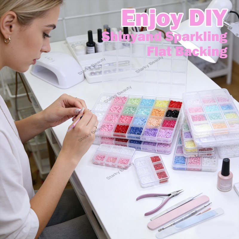 Nail art five petal flower nail jewelry mixed flower colored resin jewelry