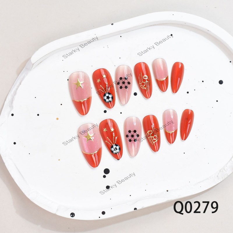 hot selling football World Cup series wearing armor new 24 piece finished fake nail plate