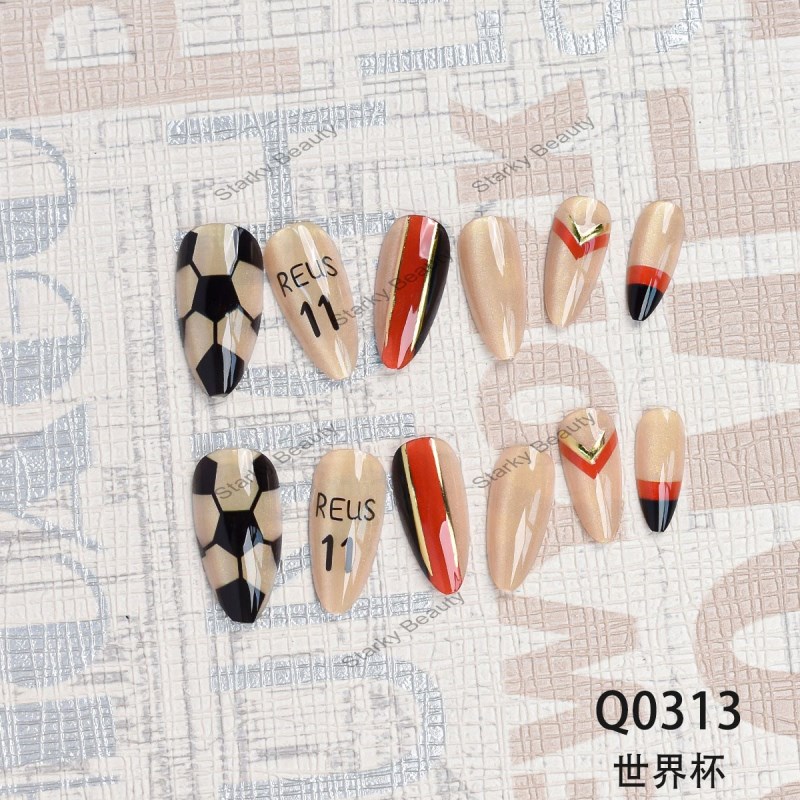 Football World Cup Series Wearing 24 pieces Gilded Wearing Armor Finished Fake Nail