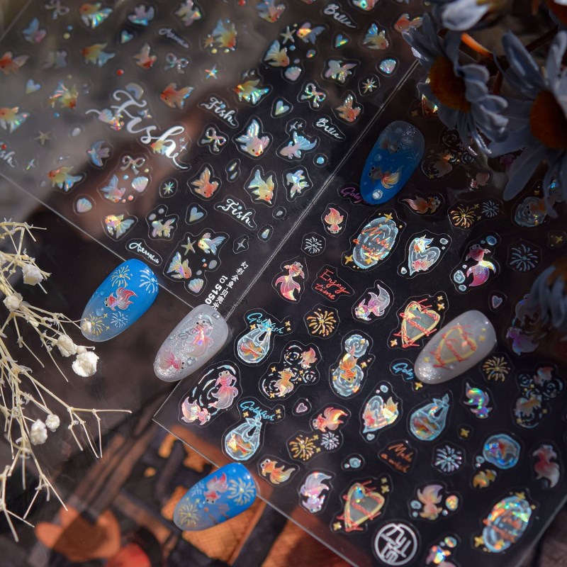 tropical fish nail decoration Shell nail stickers ,small, fresh and cute children