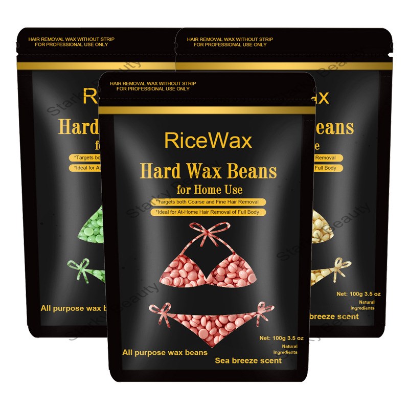 Hair removal wax beans 100g bag, tear free paper, hard wax, hair removal wax, gentle and long-lastin