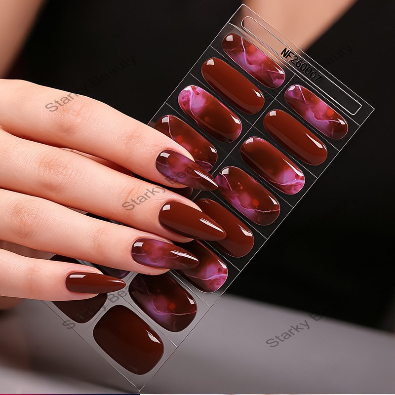 Euramerican gel nail sticker waterproof semi curing gel nail sticker