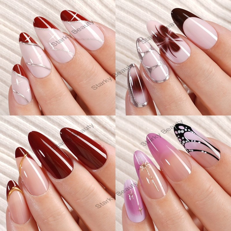 Wearing nail art products, simple nail plate printing, French fake nail plate