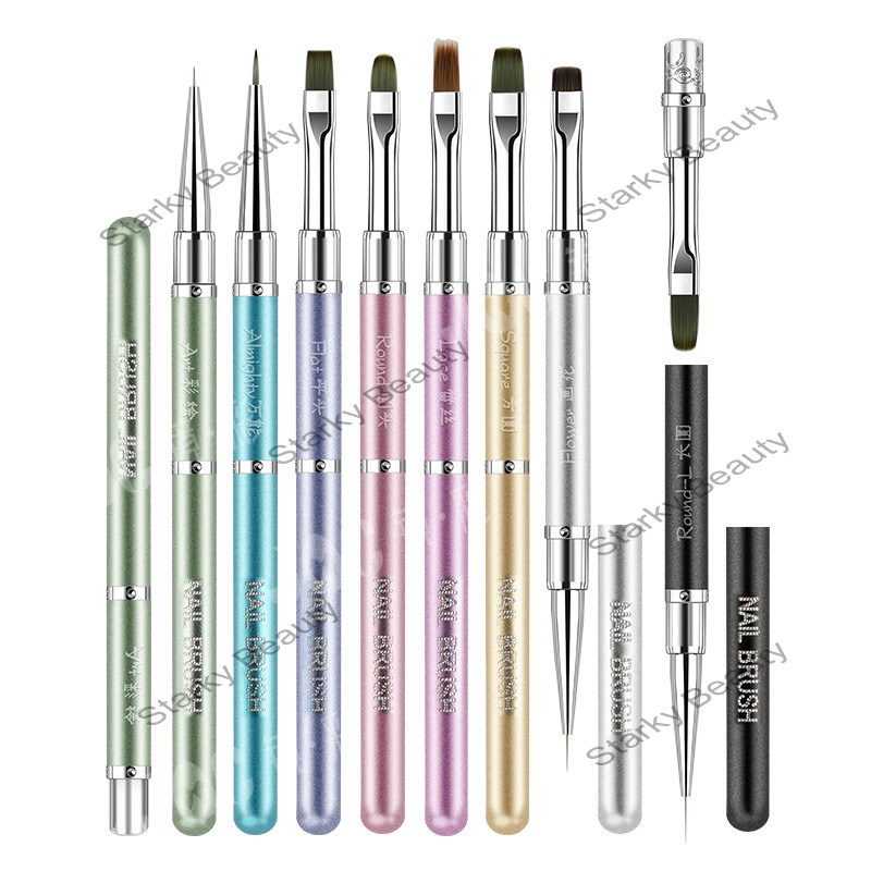 Double Headed Metal Rod Color Drawing Pen Flower Gradient Line Drawing Pen