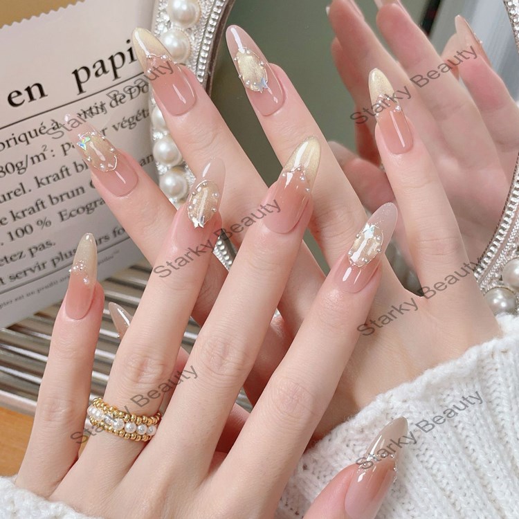 Gentle and pure desire gradient water light cat eye brushed pearl diamond wearing armor