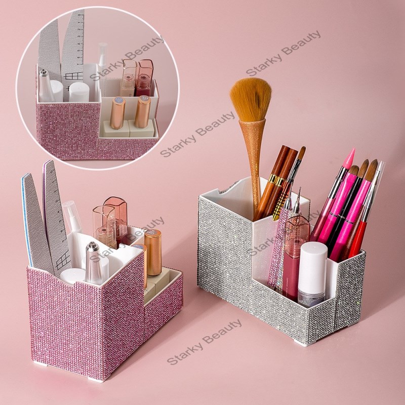 new diamond table brush organizer, cosmetics organizer storage box