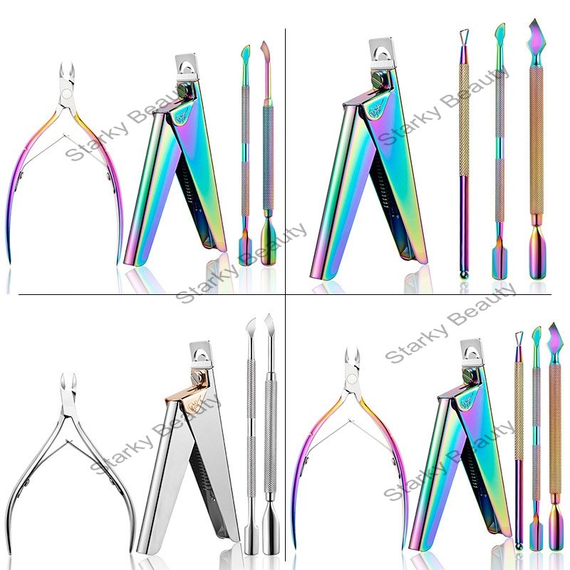Clipper Set Color Titanium Stainless Steel Nail Clipper Dead Skin Clipper Steel Push Nail Tool Set