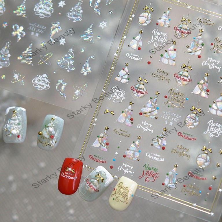 Nail art, nail stickers, high-end Christmas tree decorations