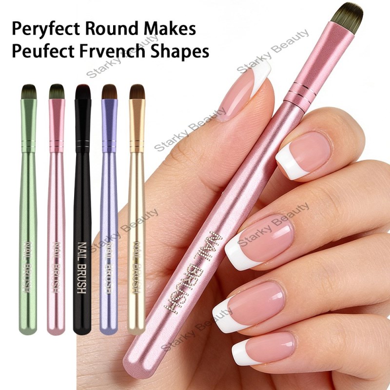 Nail French Half circle Pen Edge Trimming Pen Short Hair Big Head Square Nail Brush