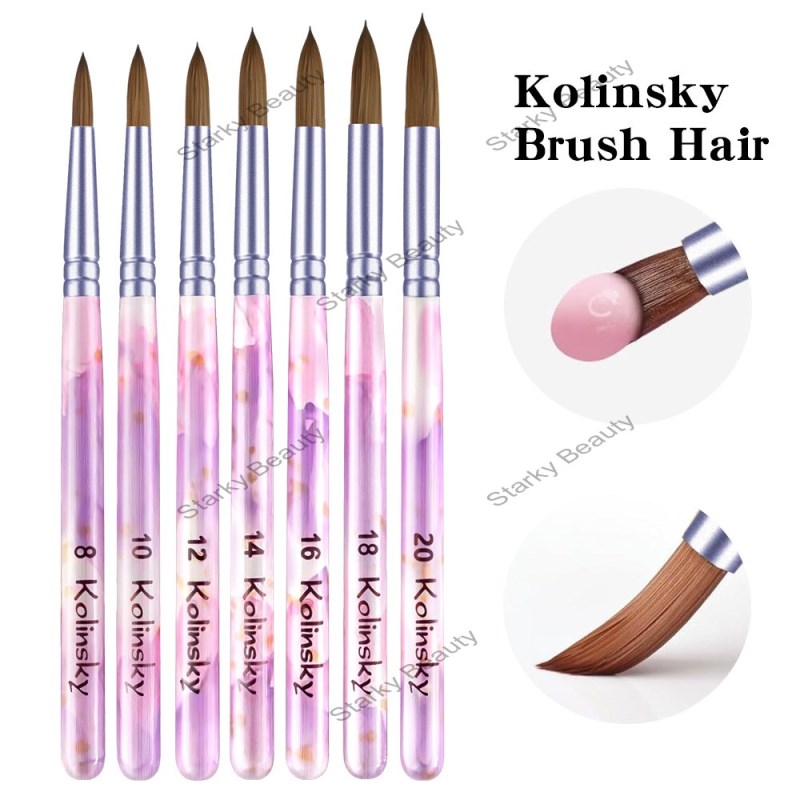 Nylon Hair Nail Crystal Pen Imitation Mink Hair Extended Brush Carving Pen Nail Tool