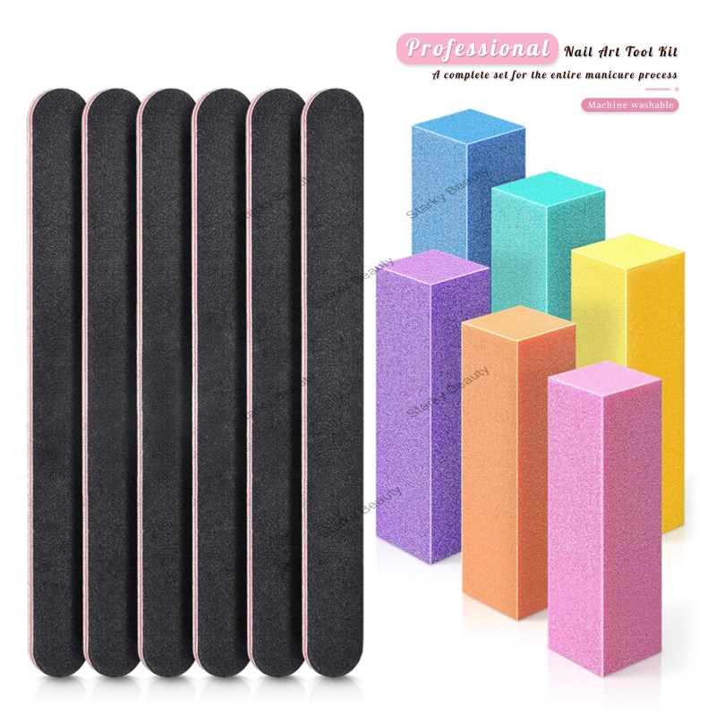 12 pcs nail polish and trimming tool kit, polishing block, polishing and shaping nail file