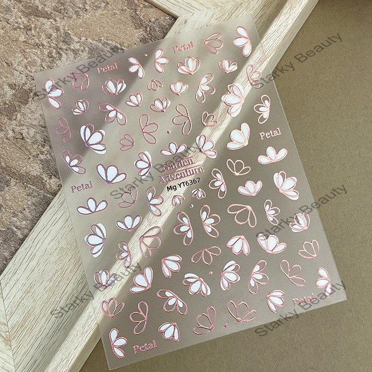 Crystal Diamond Hot Stamping Hand drawn Lines Nail Stickers Simple Style French Sparkling Stickers