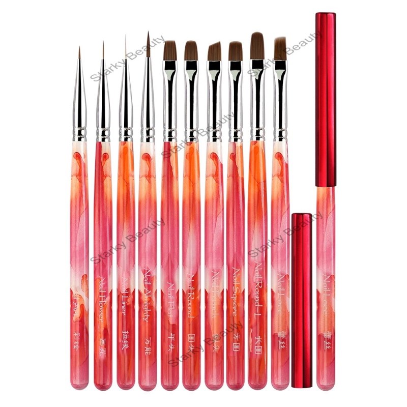 Japanese Nail Brush Set, Fine Line Drawing Pen, Round Head Phototherapy Pen