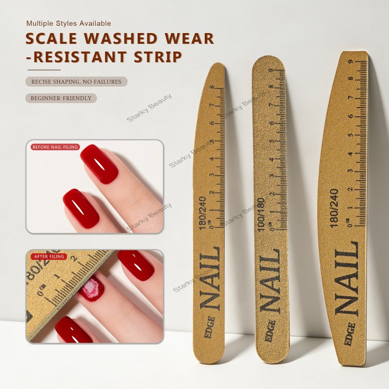 2026 washable and wear-resistant nail polish strip with scale ruler  nail trimming tool