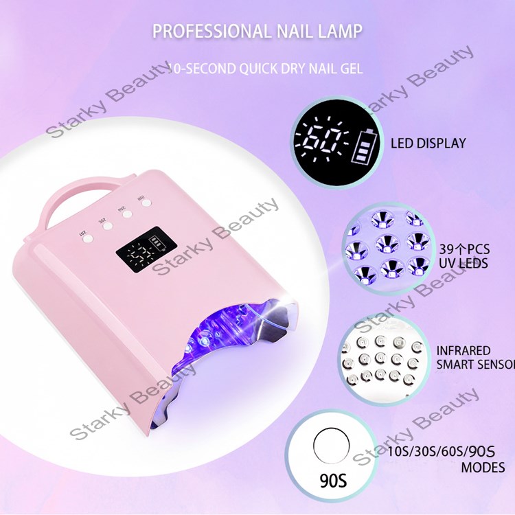 Cordless 78W UV LED Nail Lamp Manicure Rechargeable Battery Nail Dryer For Curing Gel Polish Lamp