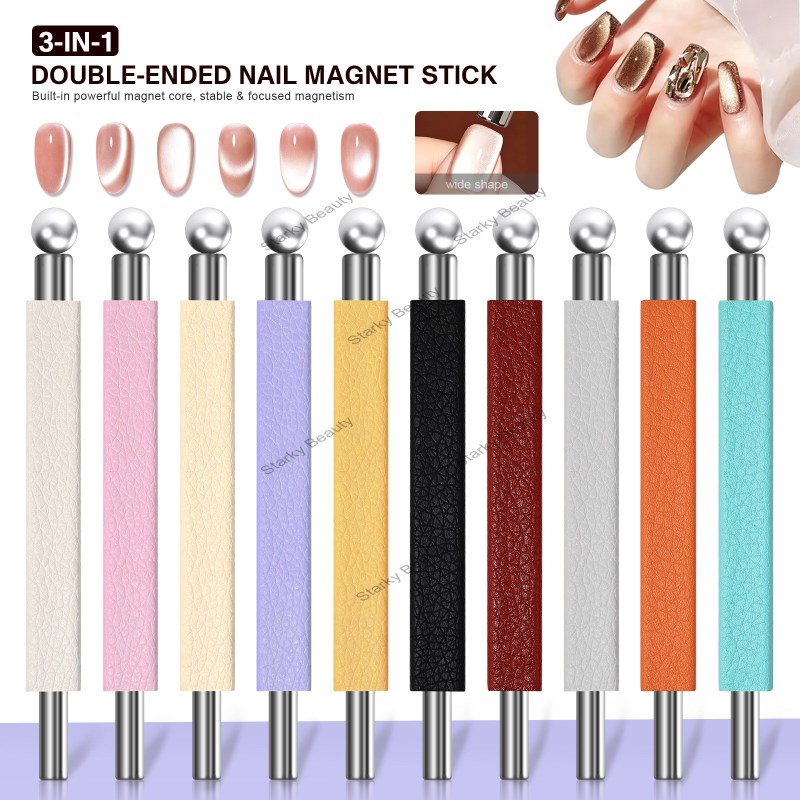 Multifunctional suction cat eye 3 in 1 nail art leather super strong magnet