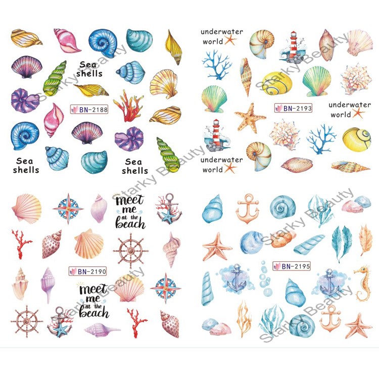 2022 Sea world water transfer nail sticker