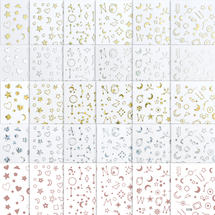 star moon nail nail sticker bronzing nail decal