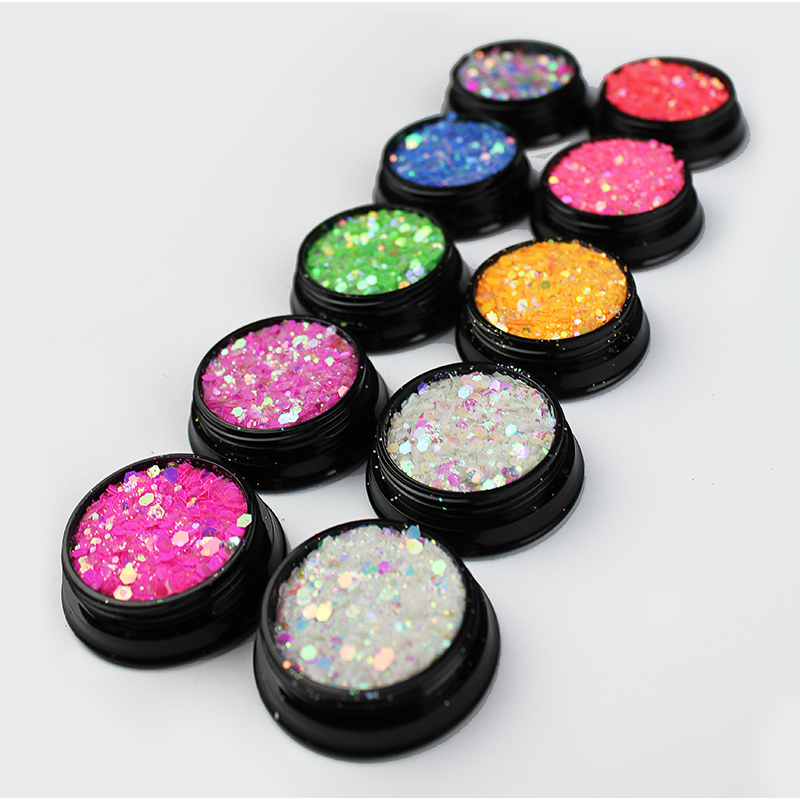 10colors glitter nail powder