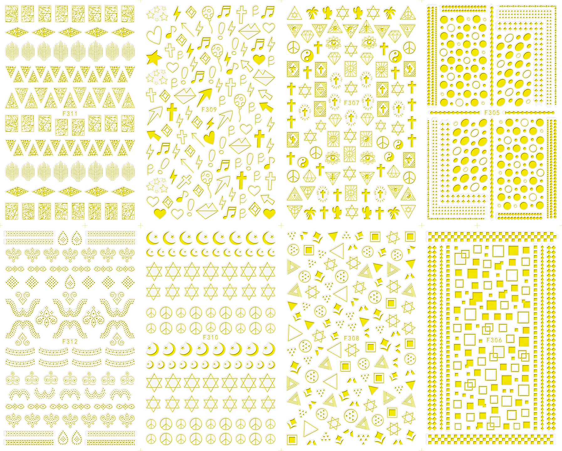 gold /silver/ white/black 3d self-adhesive really fashion nail art sticke