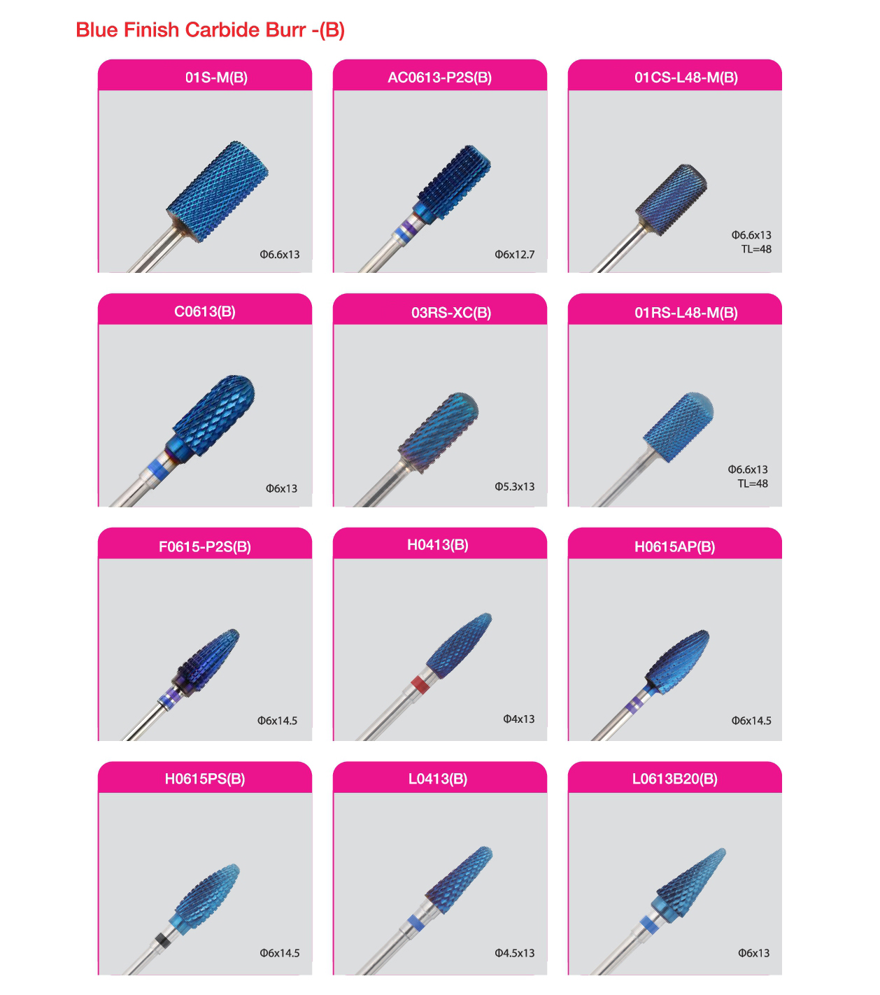 finished carbide nail drill bit burr bits for manicure nail dril