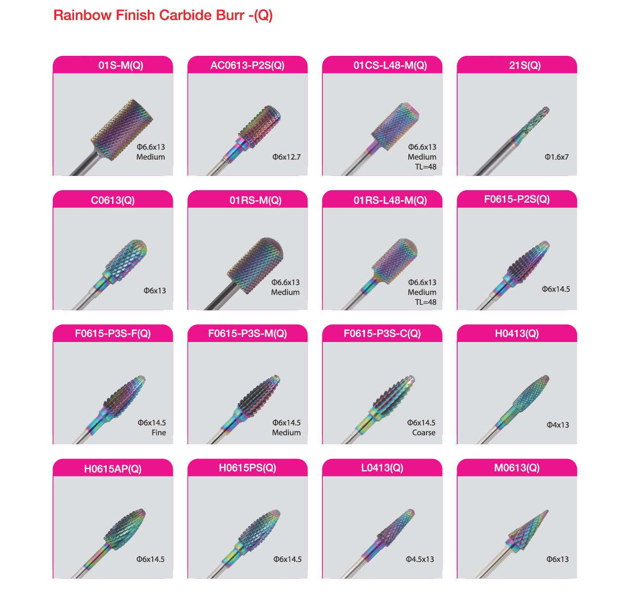 finished carbide nail drill bit burr bits for manicure nail dril