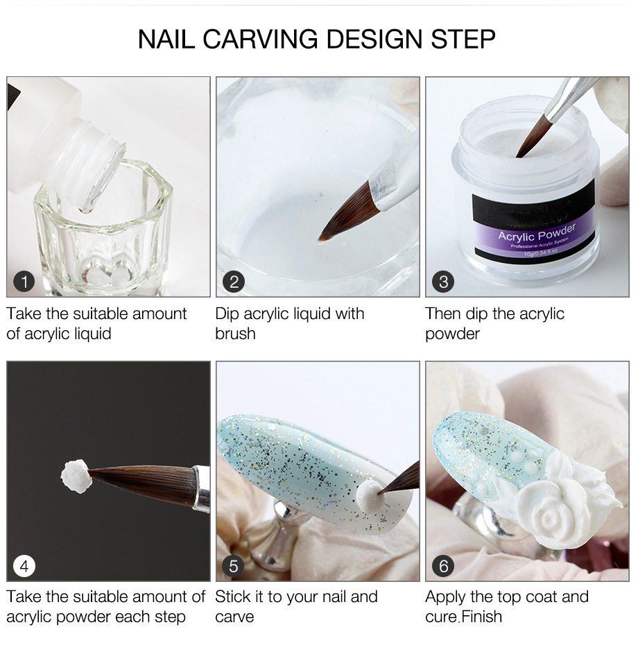 nail art acrylic powder 1kg crystal nail carving powder with crystal liquid