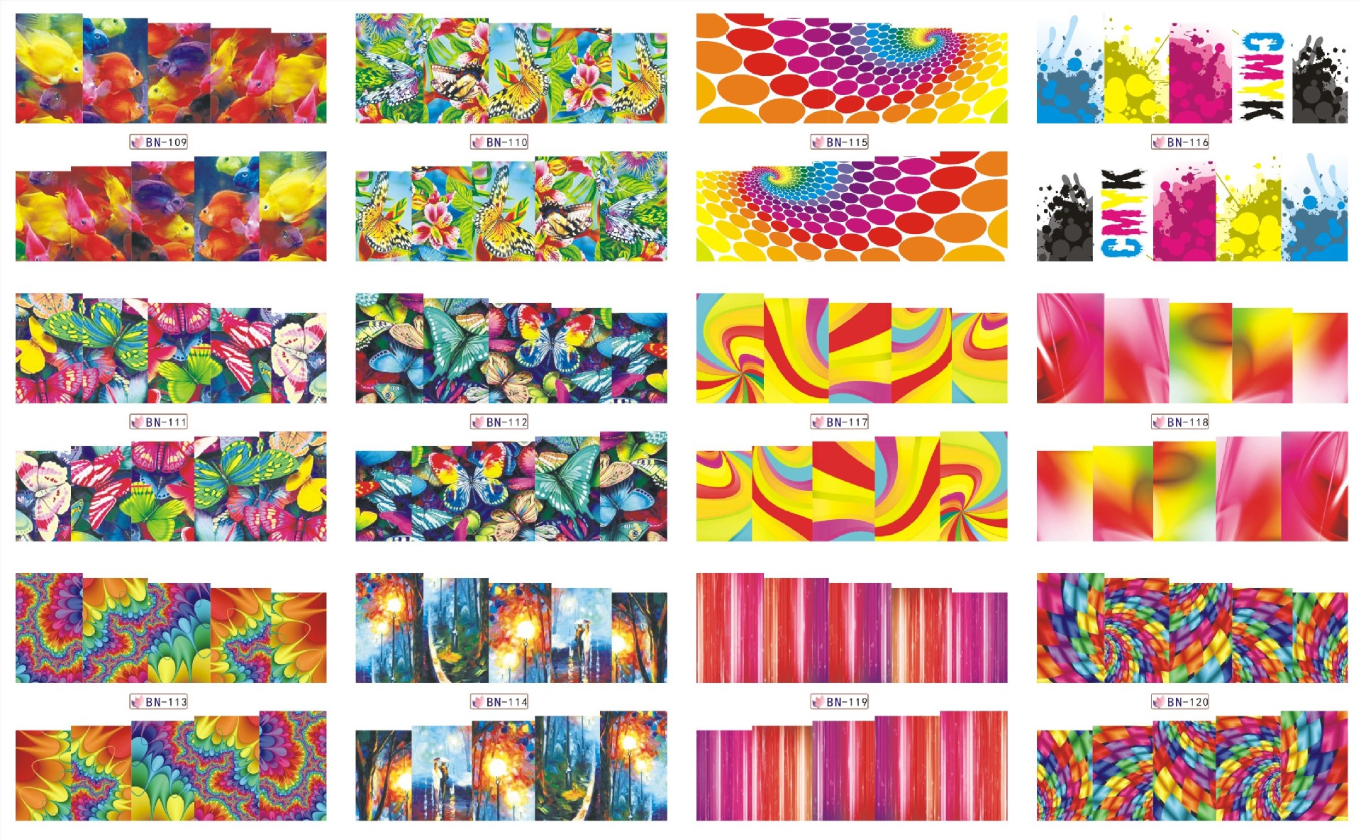 water transfer animals pattern leopard grain french nail stickers
