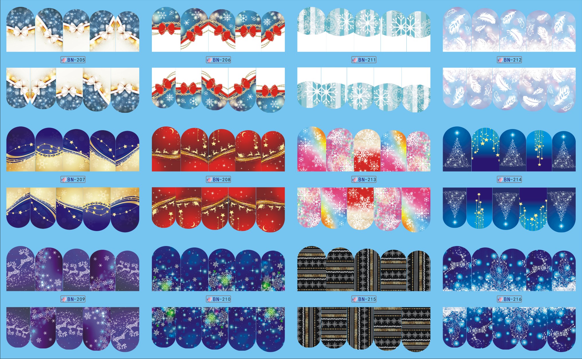 mixed christmas snowflakes /snowman water transfer nail art sticker diy nail art decal decoration