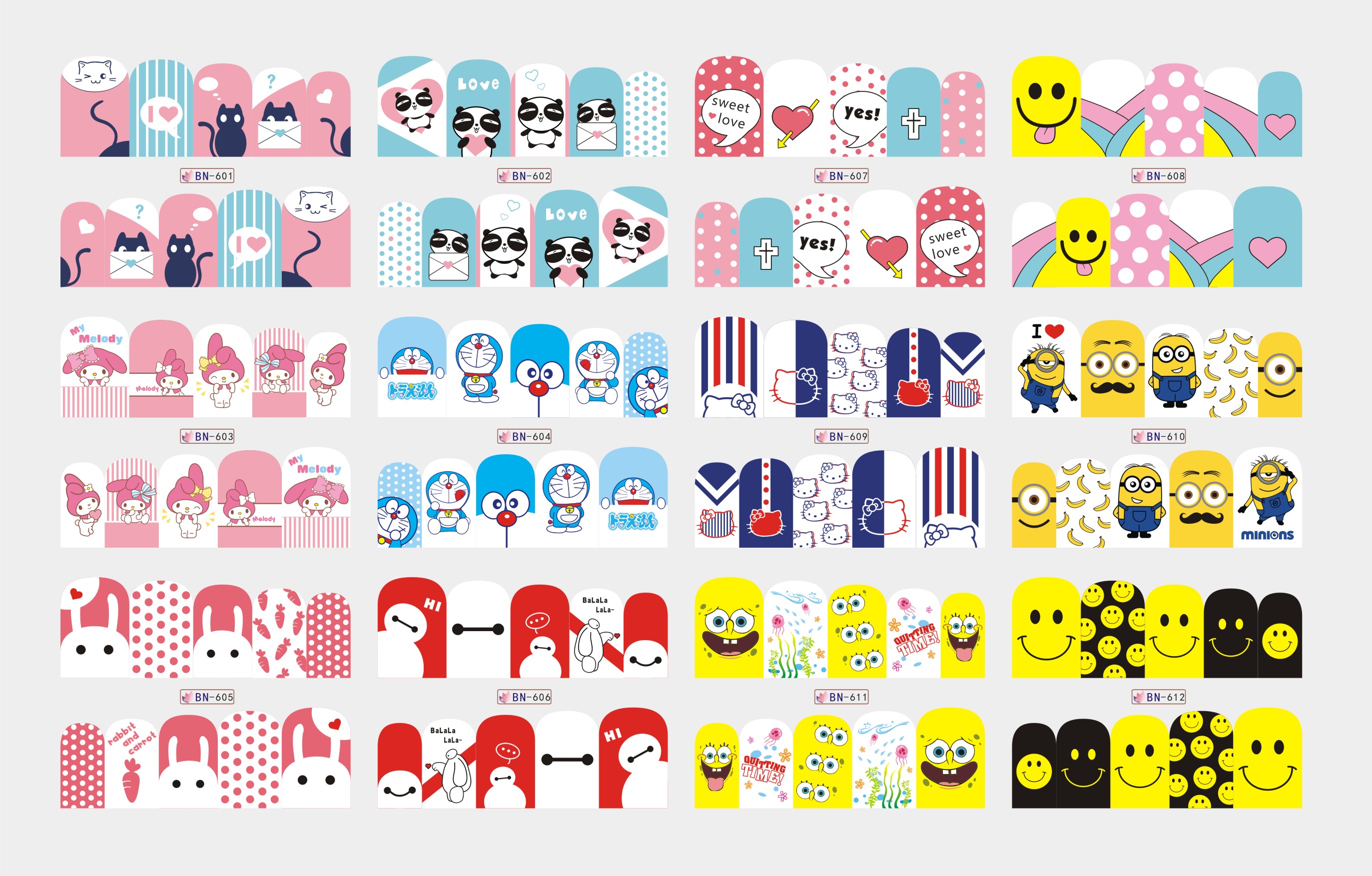 new arriving applique water nail art stickers & decals full cover decal cartoon pattern