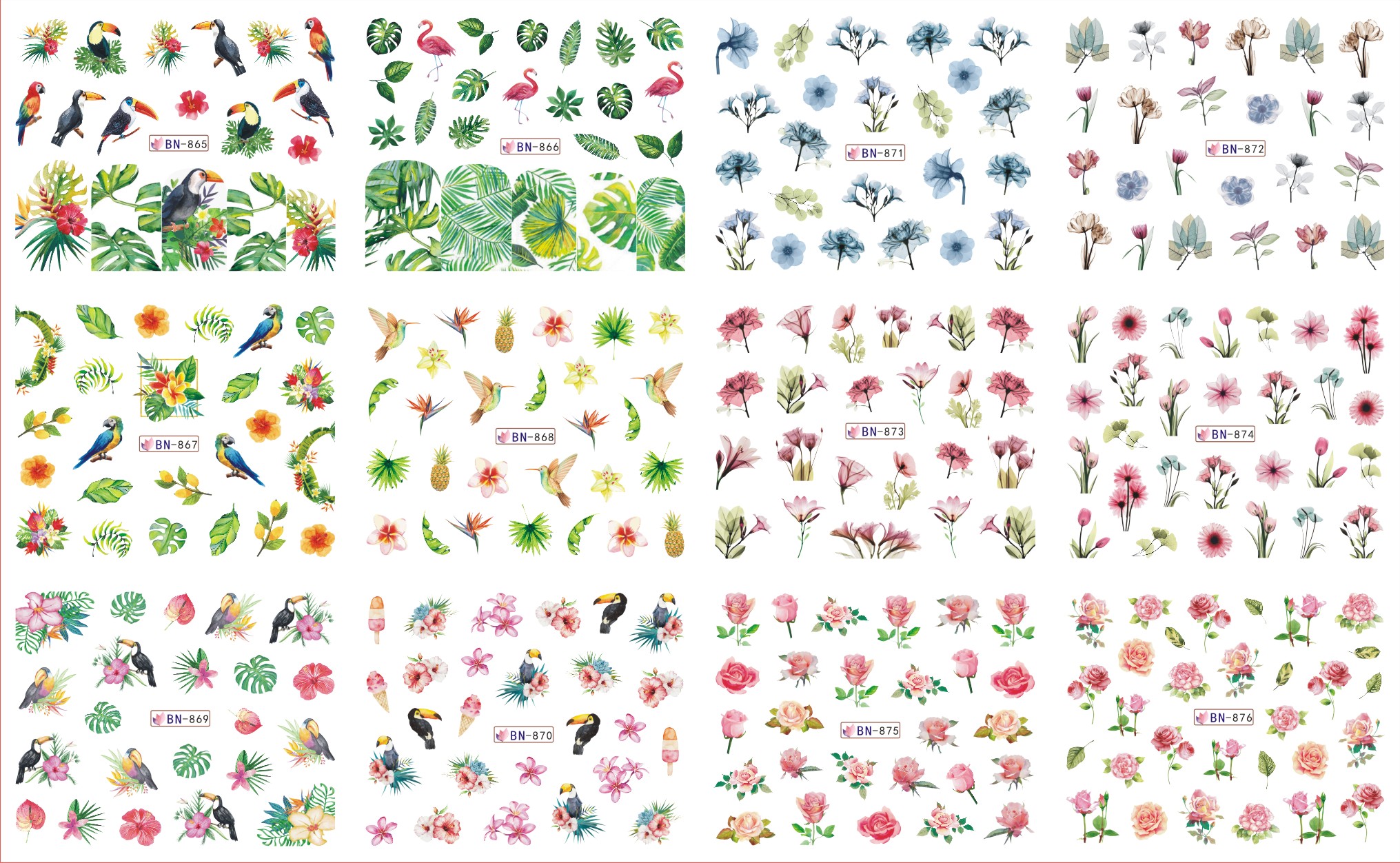 water transfer printer nail sticker summer water transfer nail sticker
