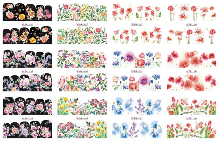 flower nail art stickers decals decal manicure nail art diy decoration tools
