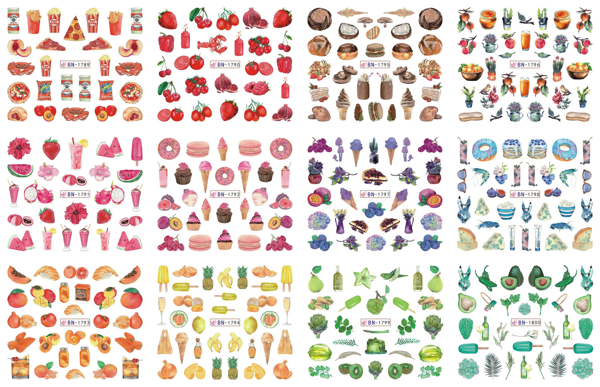 summer designs nail sticker water transfer wraps decal