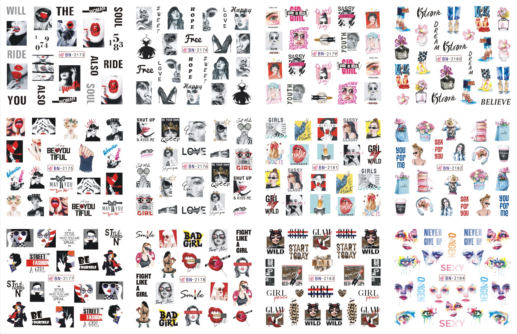 transfer water decals women nail sticker water decal