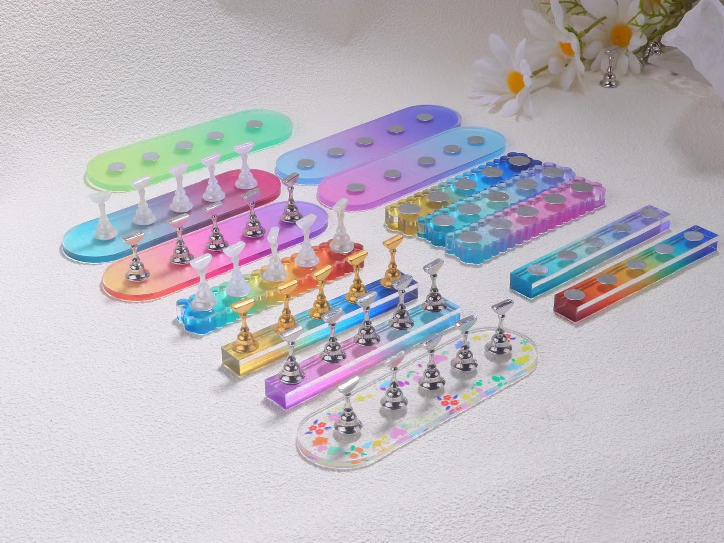 nail enhancement gradient aurora oval nail rest exercise bracket