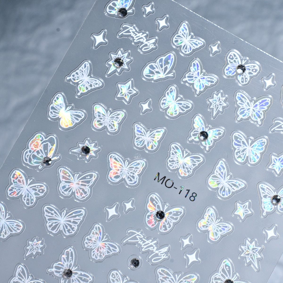 crystal diamond butterfly nail enhancement sticker embossed back nail sticker